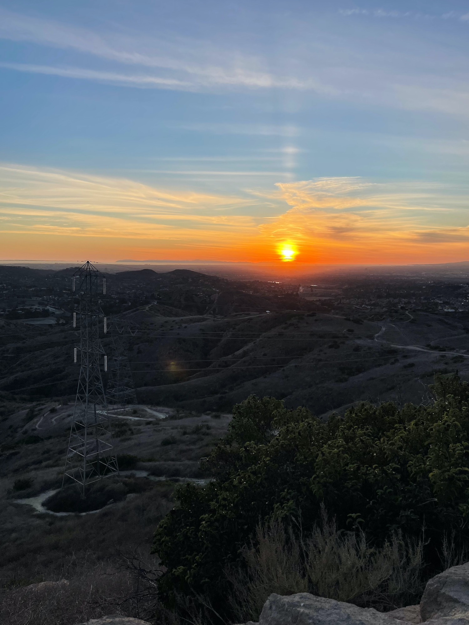Sunset over pacific ocean - robbers roost vantage point - anaheim hills -15