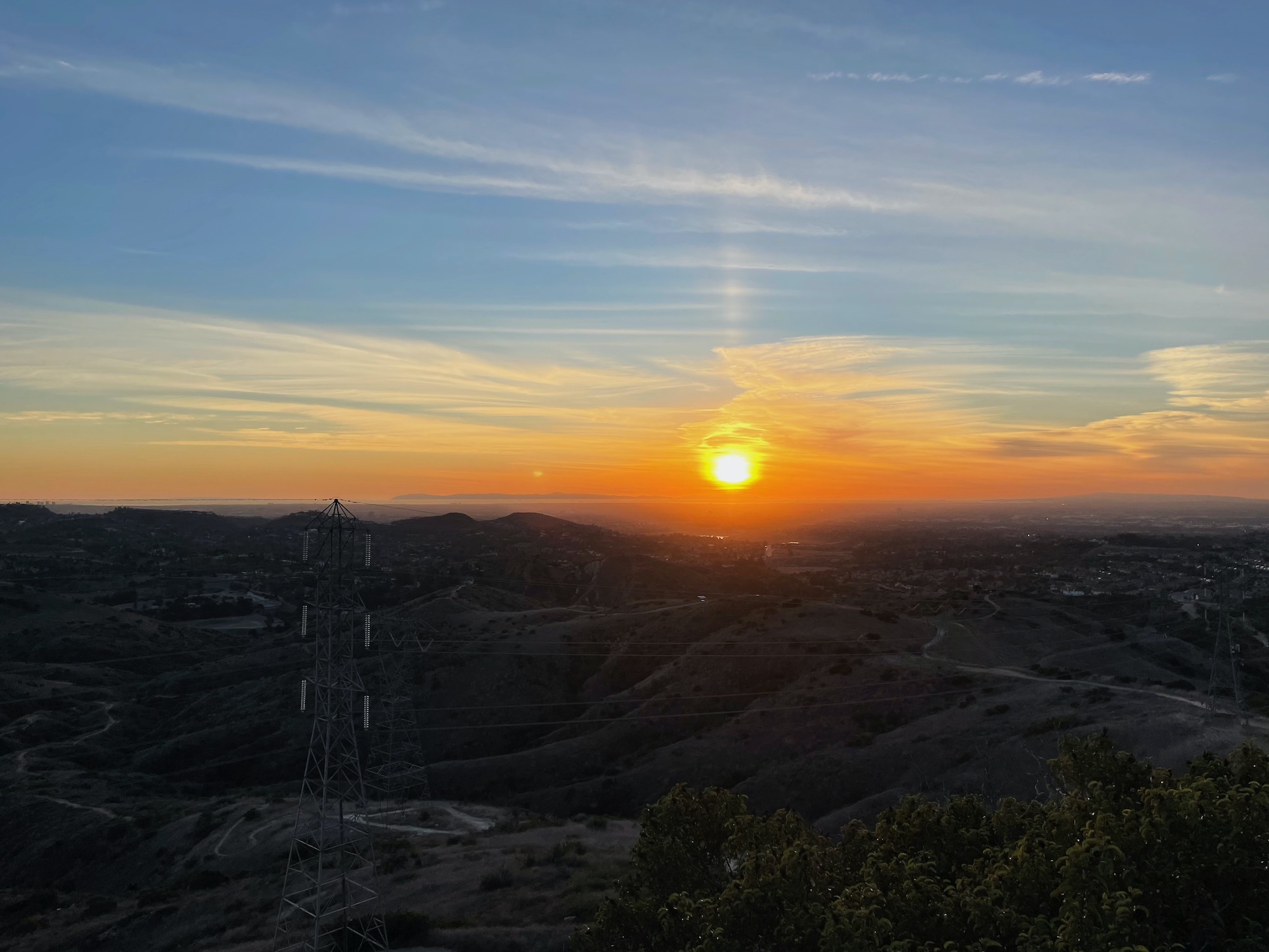 Sunset over pacific ocean - robbers roost vantage point - anaheim hills -19