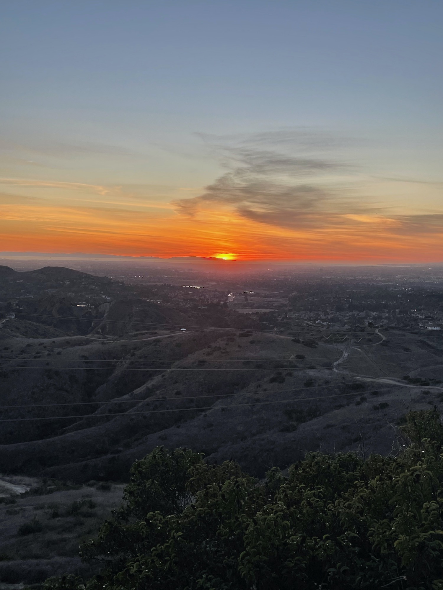 Sunset over pacific ocean - robbers roost vantage point - anaheim hills -2