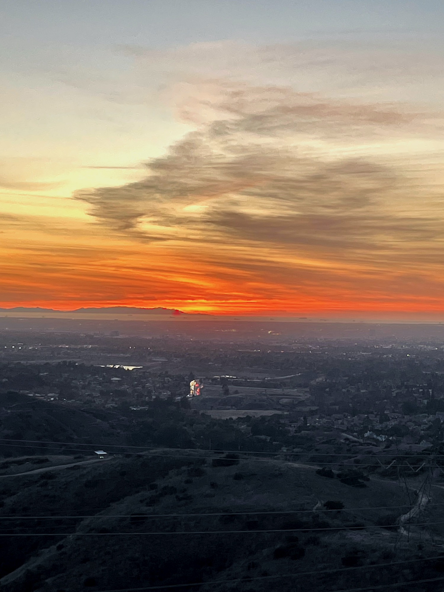 Sunset over pacific ocean - robbers roost vantage point - anaheim hills -20