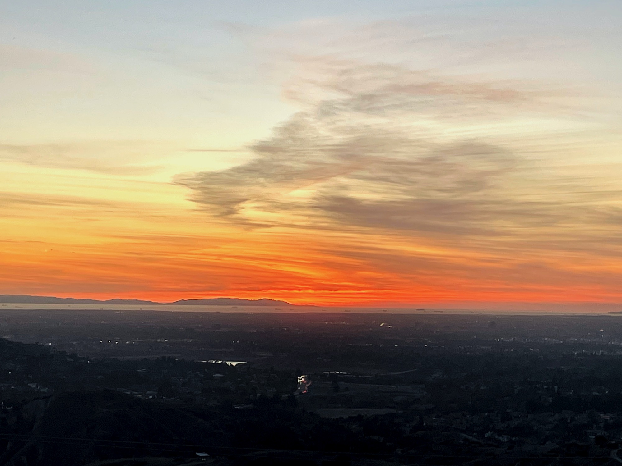 Sunset over pacific ocean - robbers roost vantage point - anaheim hills -21
