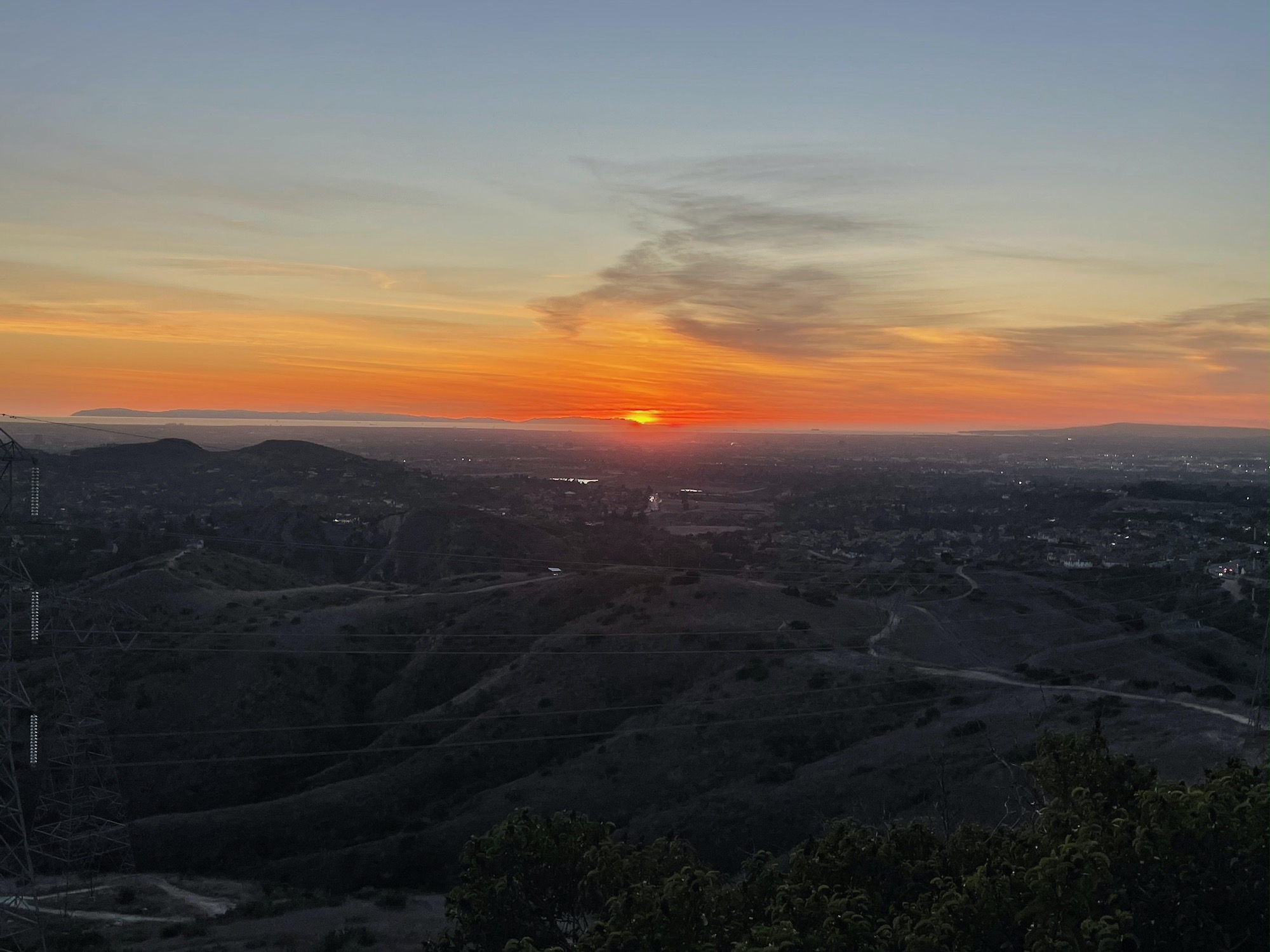 Sunset over pacific ocean - robbers roost vantage point - anaheim hills -25
