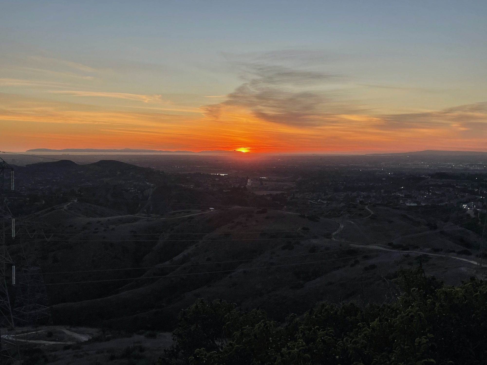 Sunset over pacific ocean - robbers roost vantage point - anaheim hills -4