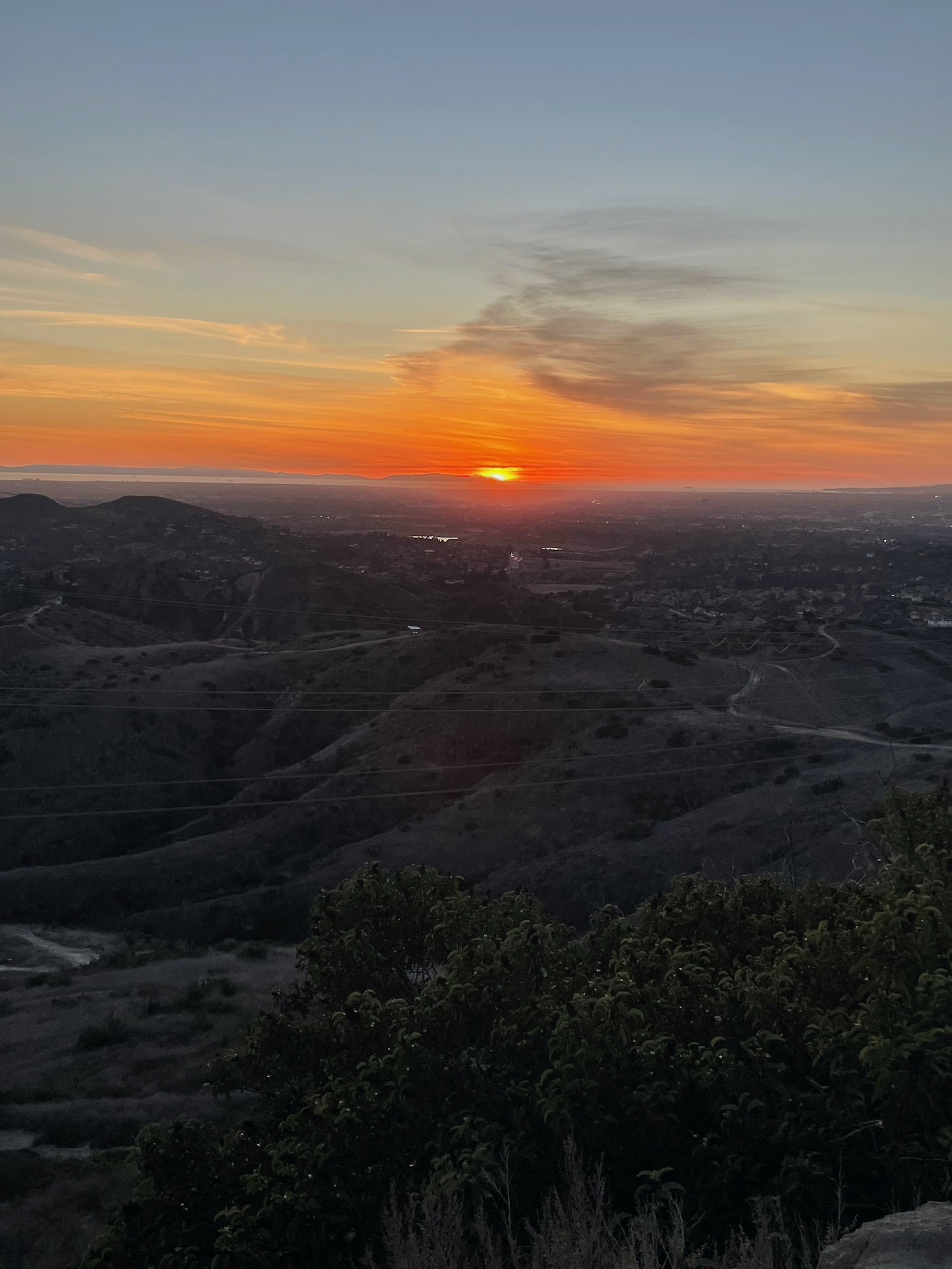 Sunset over pacific ocean - robbers roost vantage point - anaheim hills -5